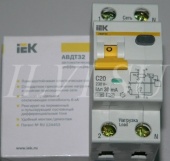 Автомат дифференциальный IEK АВДТ 32 1P+N 20А 30 мА тип С MAD22-5-020-C-30
