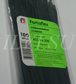 Стяжка кабельная Fortisflex 4х250 мм нейлоновая черная (100 шт)